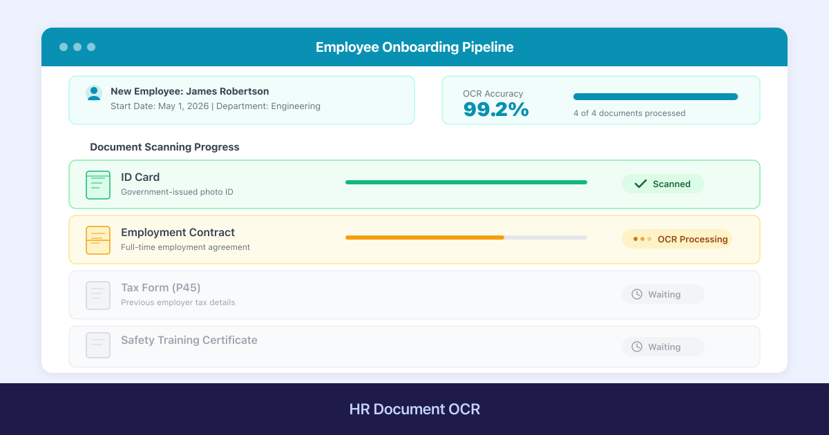 HR Document OCR: Digitize Employee Files, Contracts, and Onboarding Paperwork at Scale